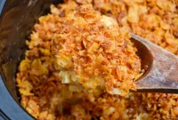 Slow Cooker Golden Cheesy Hash Brown Bake