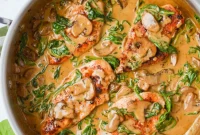 Creamy Mushroom and Spinach Chicken Delight