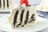 No-Bake Chocolate Wafer Zebra Delight