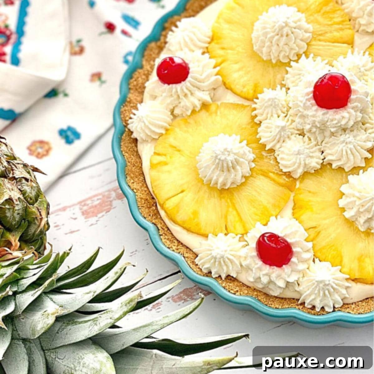 30 Irresistible No Bake Pie Delights 29 No Bake Pineapple Pie with Maraschino Cherries