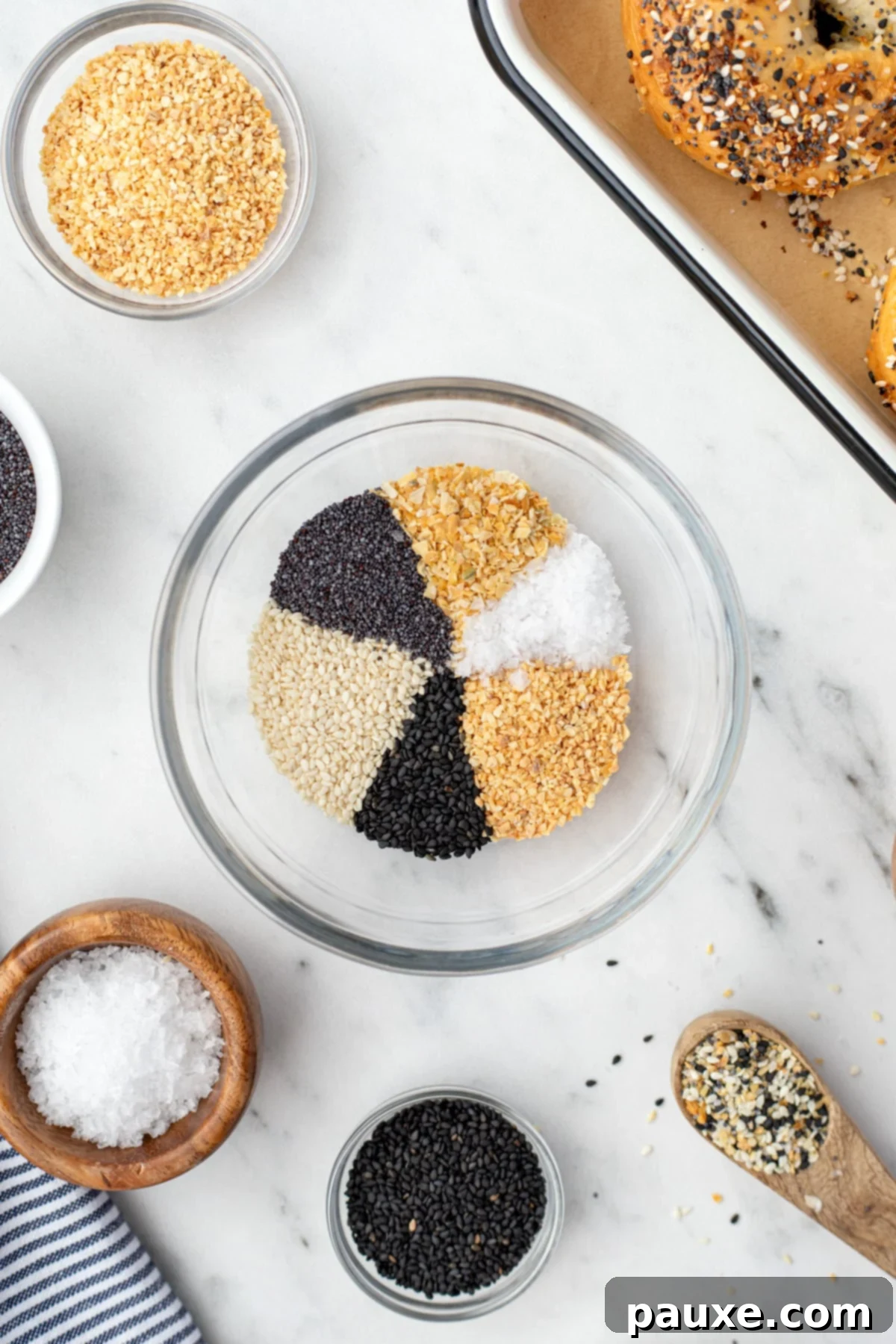 The Ultimate Seed & Spice Blend 4 A small bowl with a variety of seasonings laid out in a circular fashion.