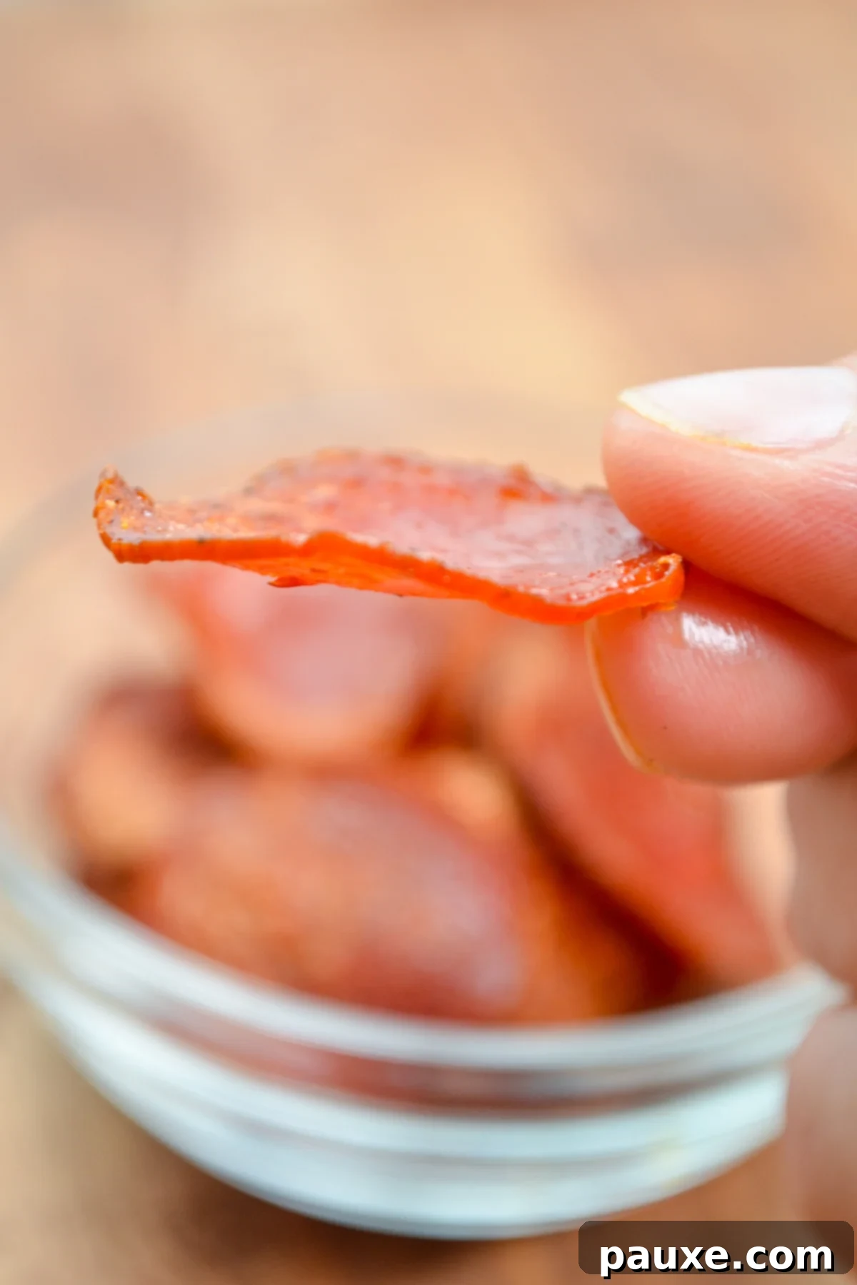 Air Fried Crispy Pepperoni 9 A crispy air fried pepperoni chip.