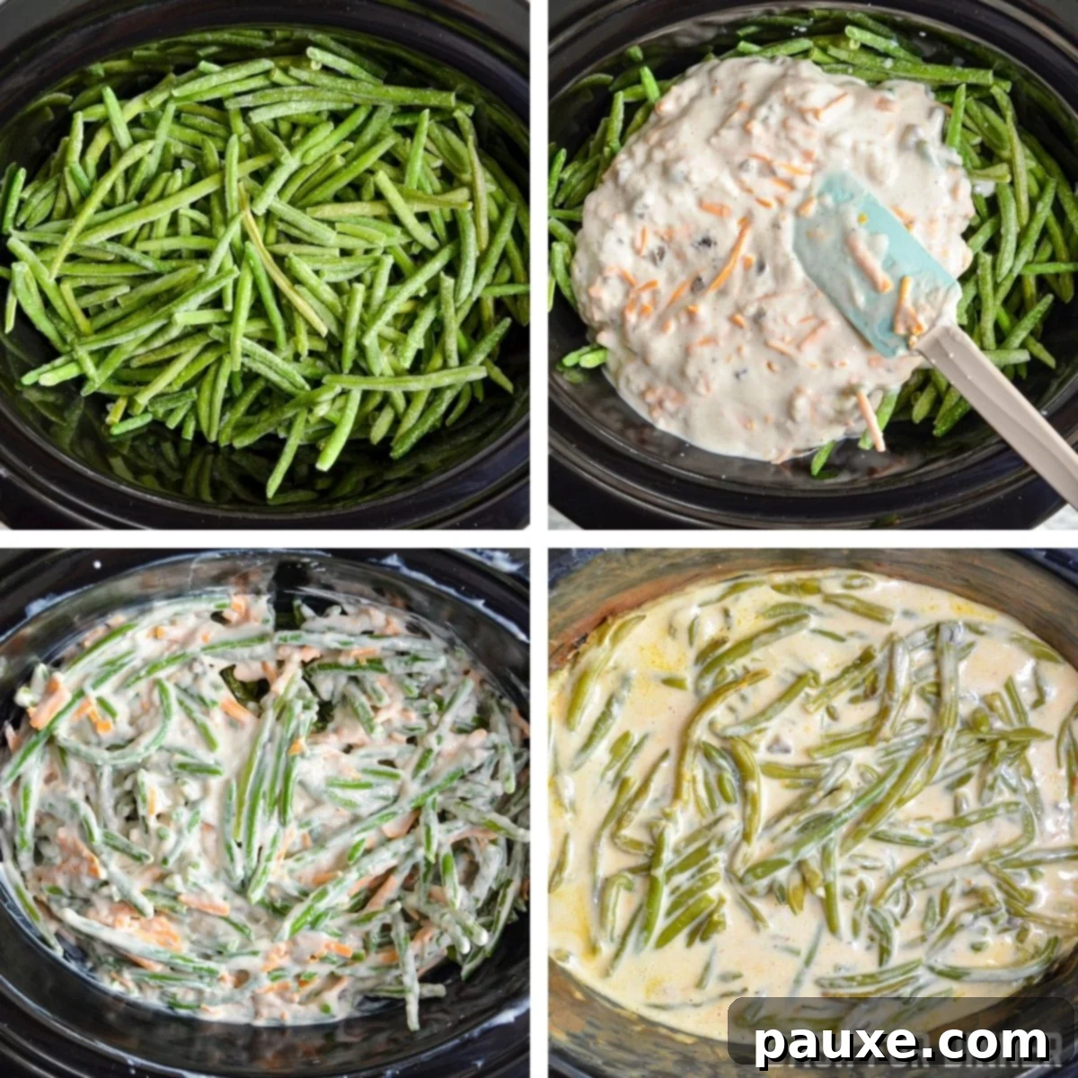 Crockpot Green Bean Comfort 6 How to make green bean casserole in a slow cooker.