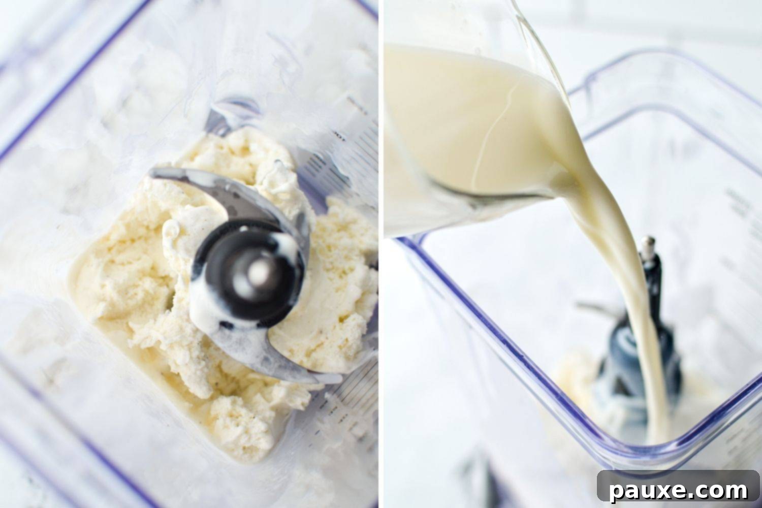 Whip Up Your Own McDonald's Shamrock Shake 4 Adding ice cream, and then milk to a blender jug.