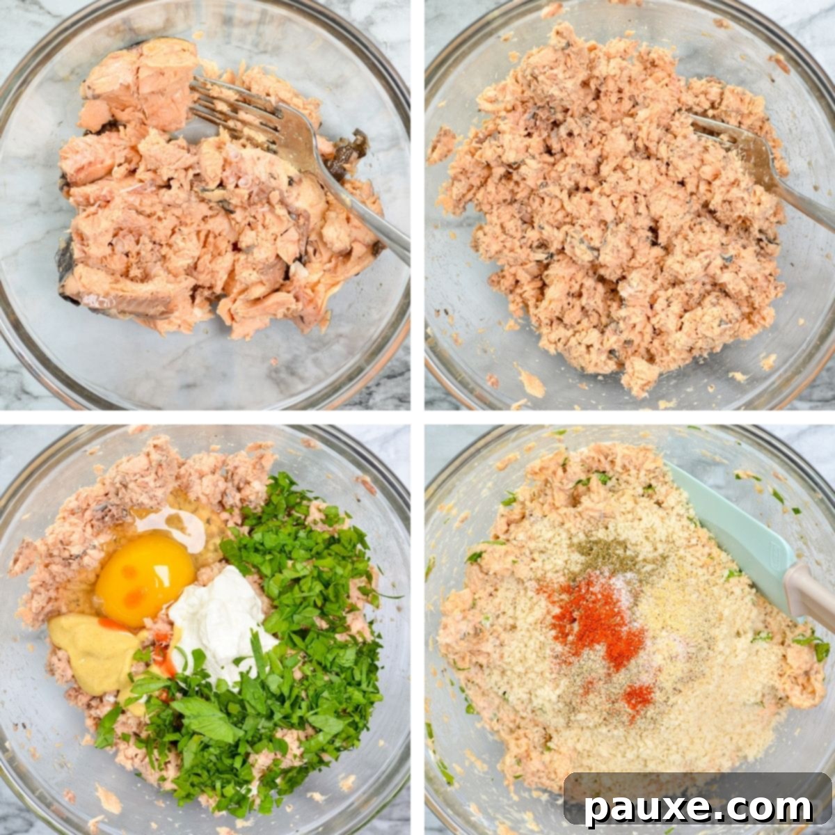 Crispy Air Fryer Salmon Cakes 5 How to make air fryer salmon patties.