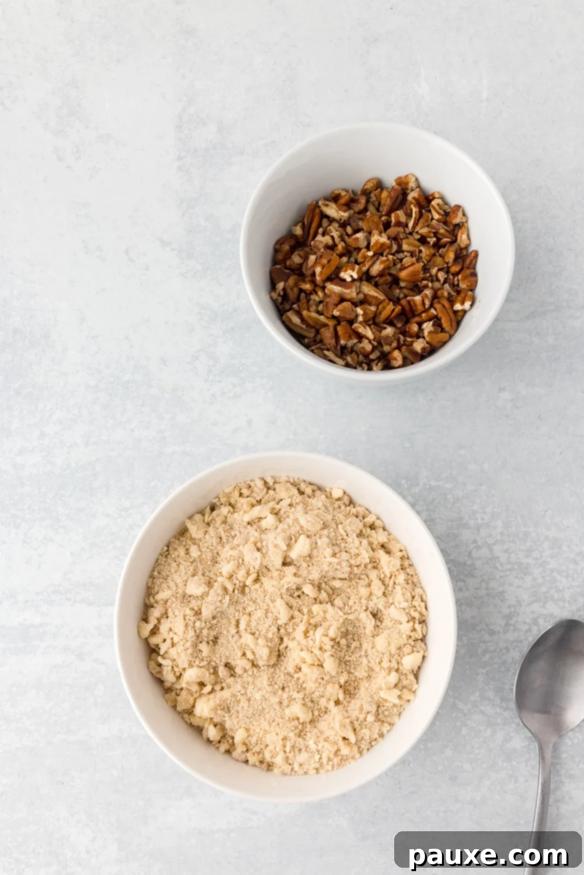 Pecan Streusel Sweet Potato Bake 9 A streusel with pecans on the side.