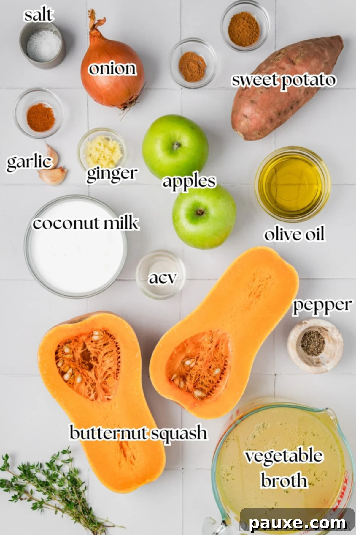 Creamy Autumn Harvest Soup 3 The essential ingredients for making butternut squash and apple soup